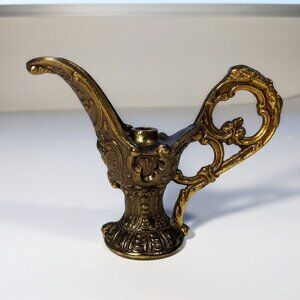 Vintage Cast Metal Golden Genie Lamp Table Lamp Part Spacer